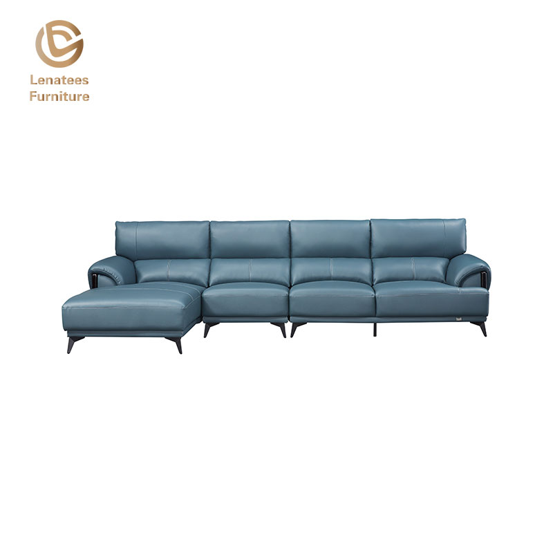 Italiensk Minimalistisk L-form lædersofa