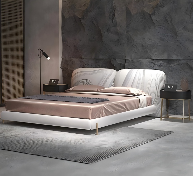 Milano Designer læderseng med mat touch